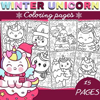 Winter unicorn coloring pages xmas coloring sheets december activities