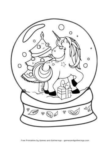 Free christmas unicorn coloring pages