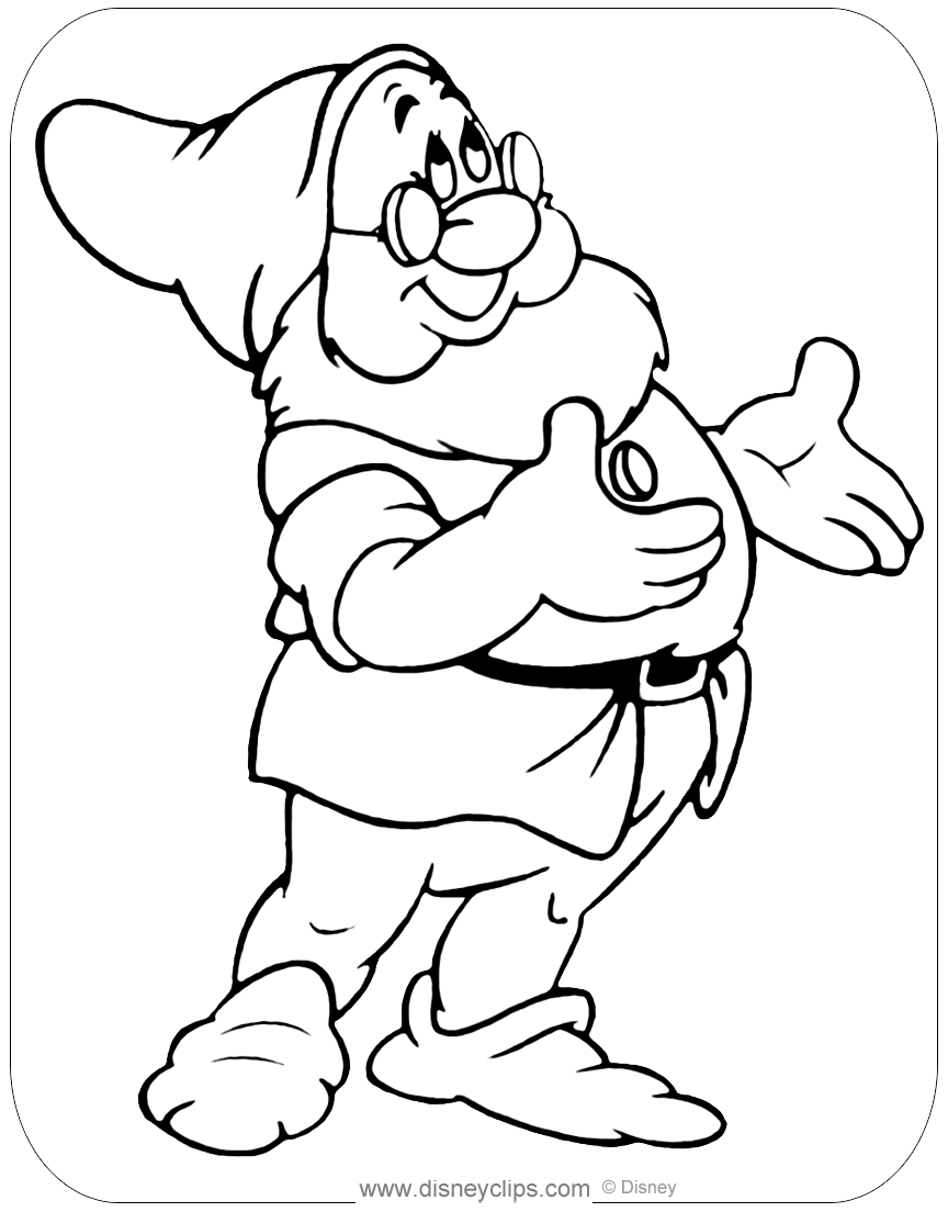 Snow white and the seven dwarfs coloring pages
