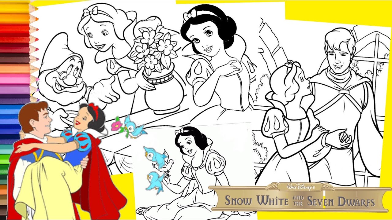Coloring princess snow white prince charming