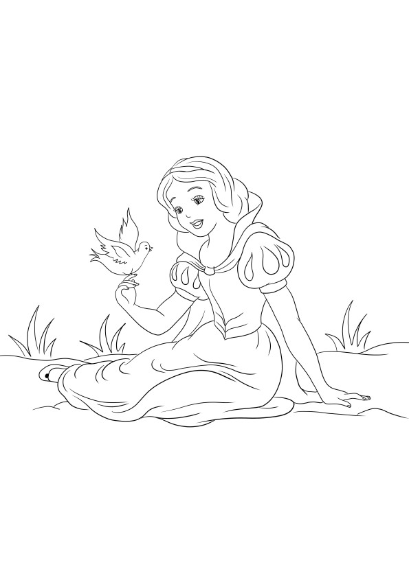 Snow white and the seven dwarfs coloring and drawing