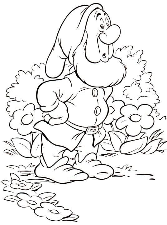 Sneezy dwarf disney snow white coloring page