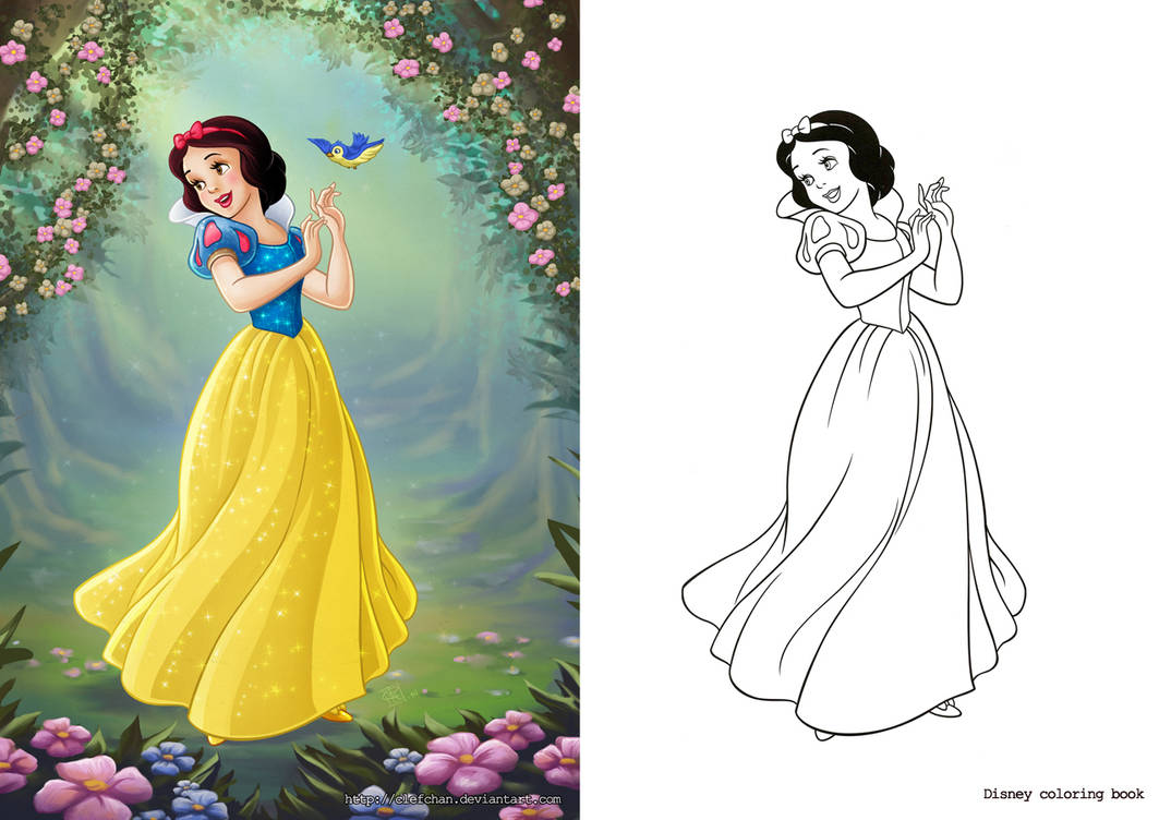 Snow white coloring book by clefchan on