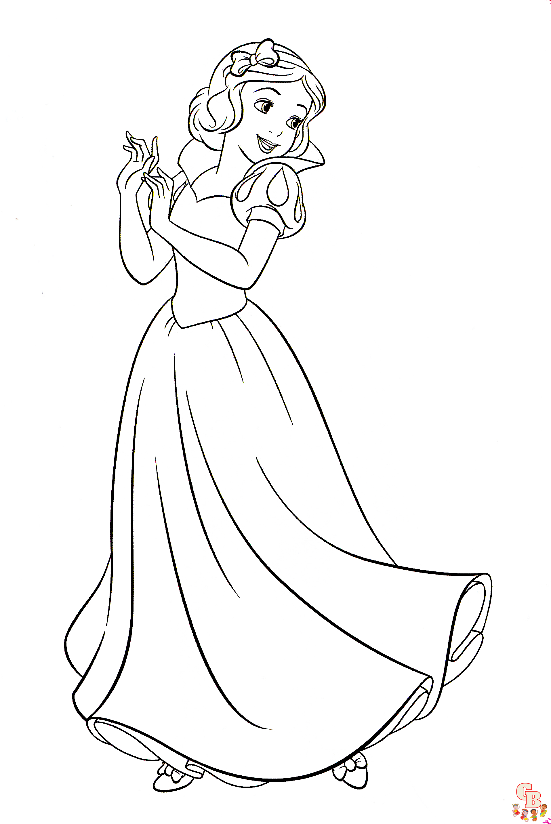 Dancing snow white coloring pages