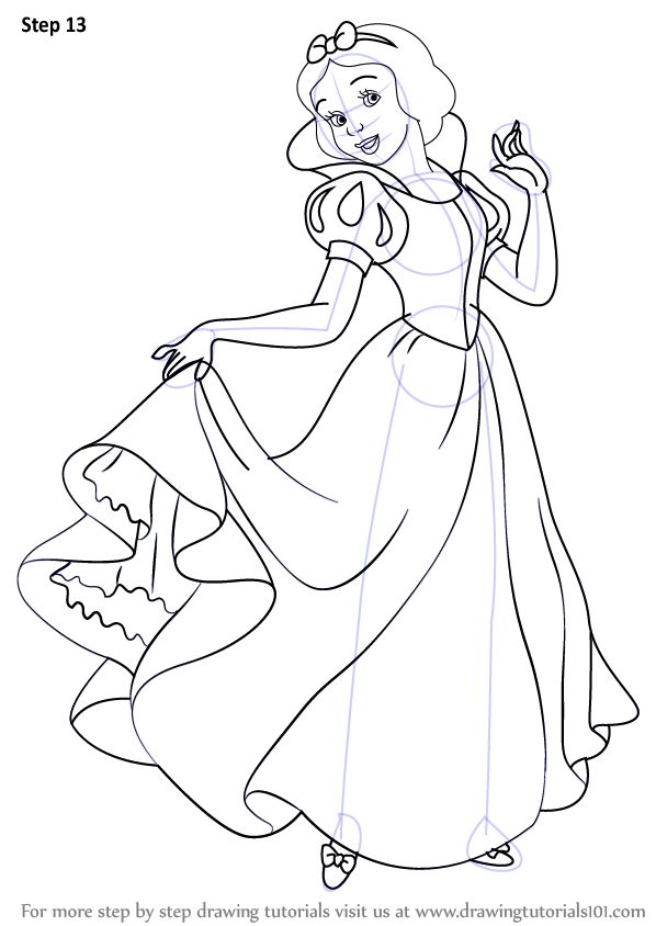 How to draw snow white princess from snow white and the seven dwarfs snow white and the sevenâ figuras para colorear princesas dibujos dibujos animados a lapiz
