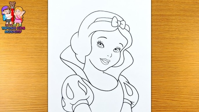 How to draw and color snow white