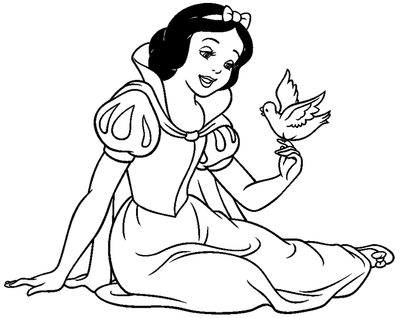 Coloring pages snow white color