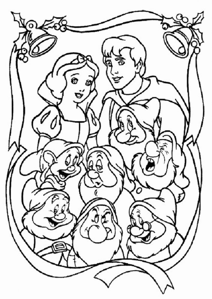Free easy to print snow white coloring pages