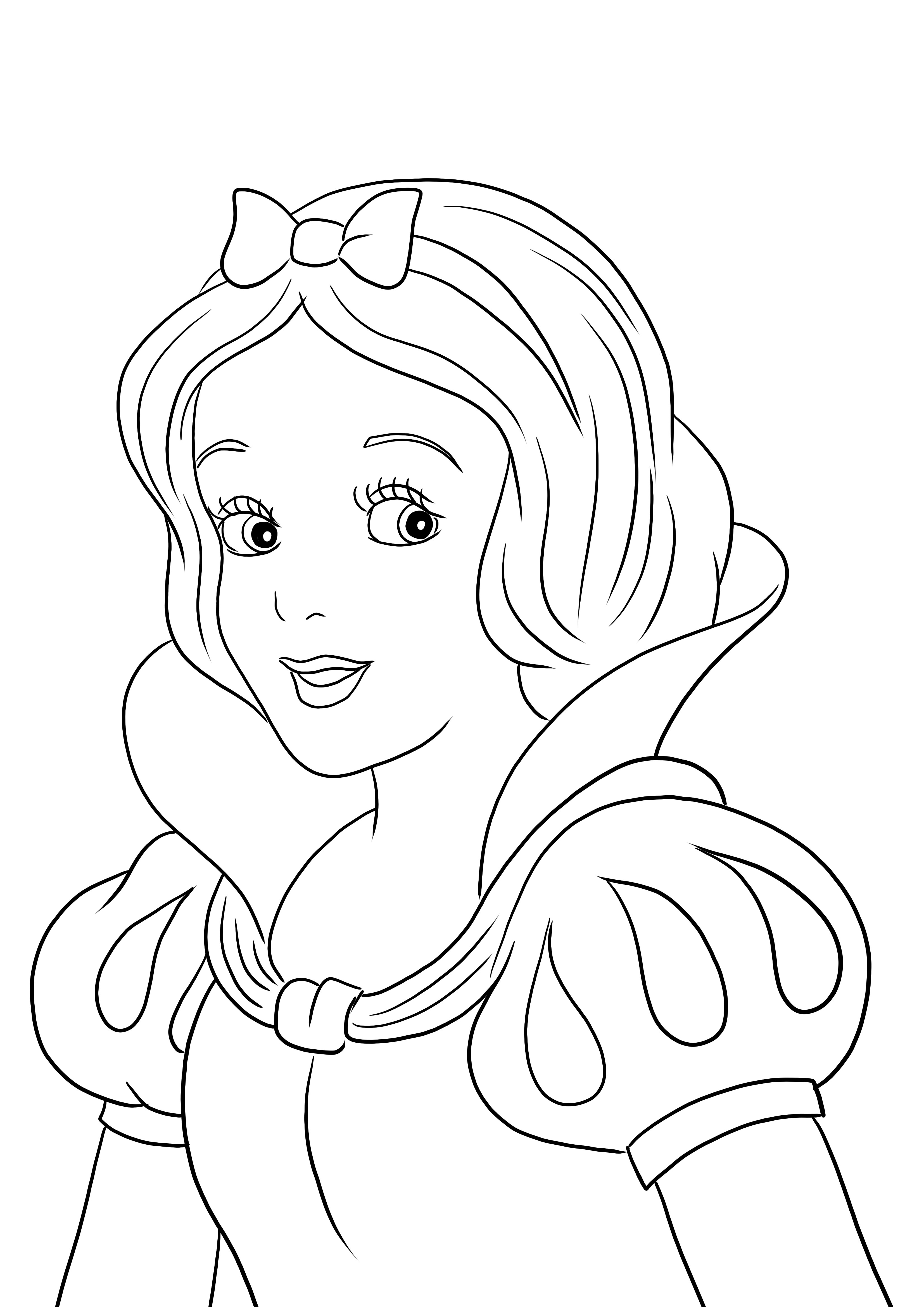 A cute snow white coloring image