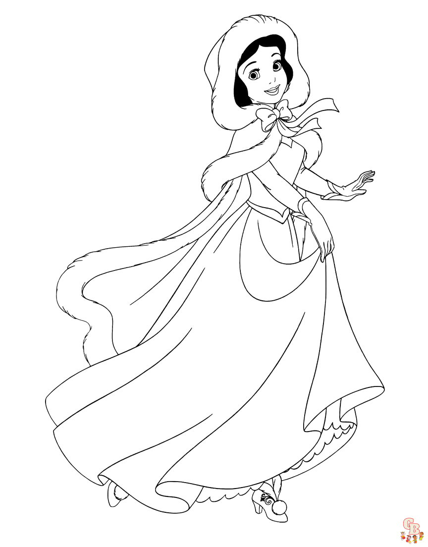 Dancing snow white coloring pages