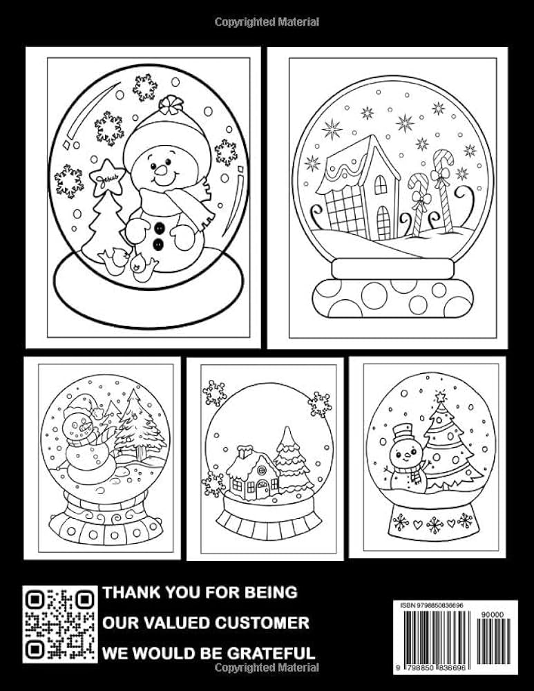 Christmas snows globe coloring book glass winter snowball coloring pages with creative and amazing illustrations gift idea for kids teens boys and girls anxiety relieving smith cian books