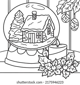 Christmas snowball coloring page kids stock vector royalty free
