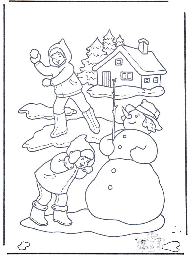 Coloring page snowball