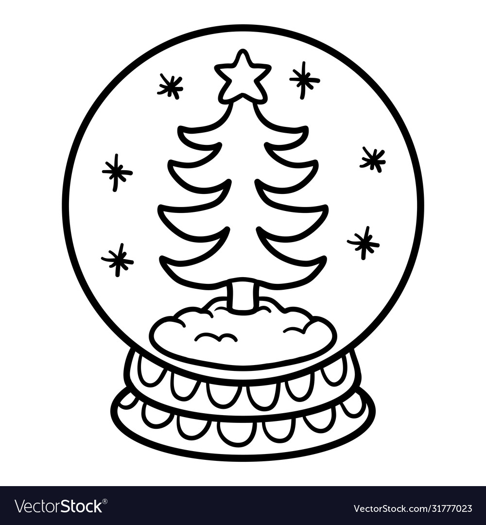 Coloring book for children snowball royalty free vector