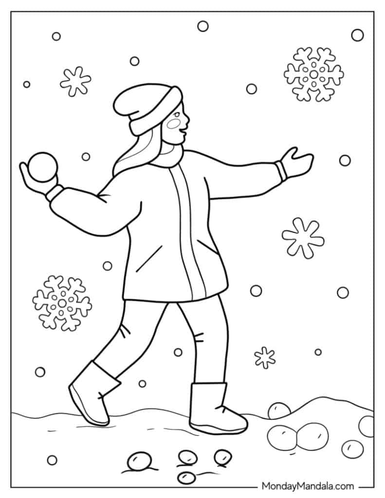 Winter coloring pages free pdf printables