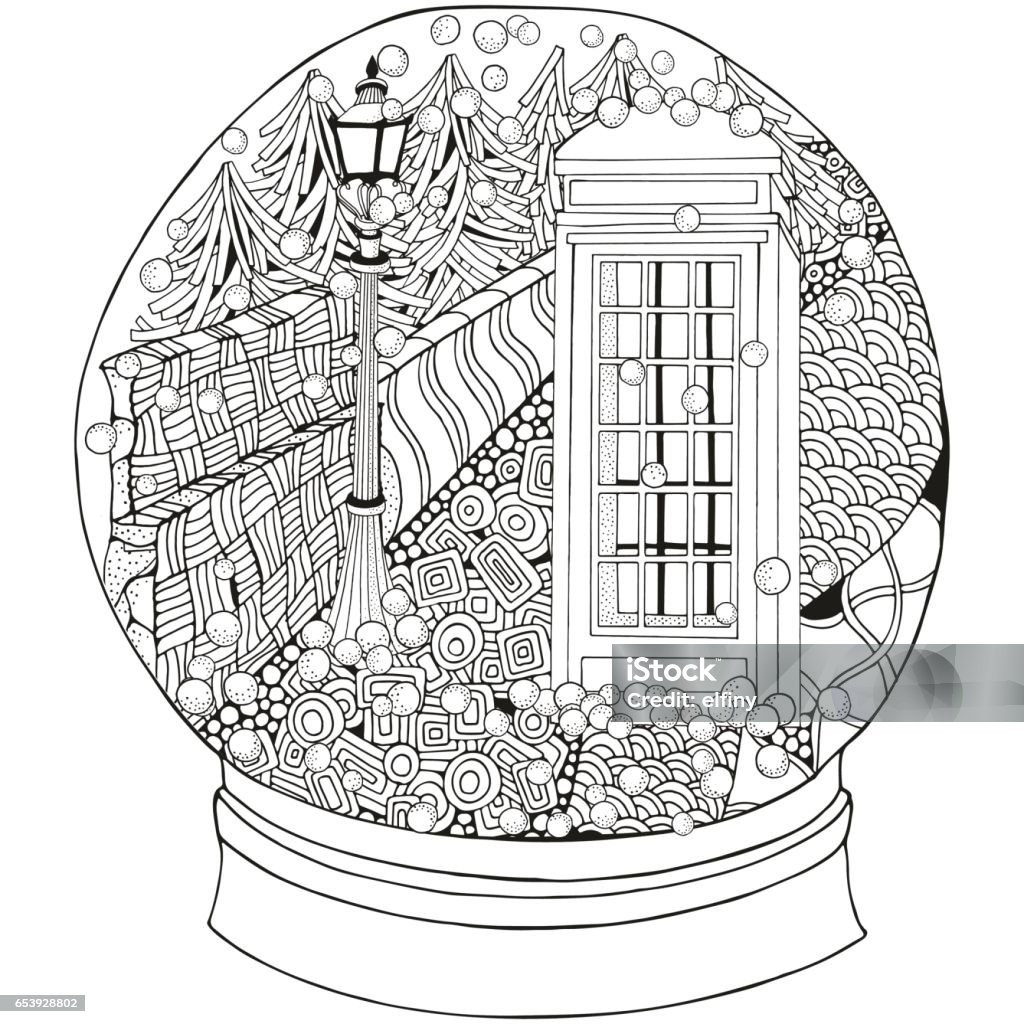 Winter coloring book snowball stock illustration