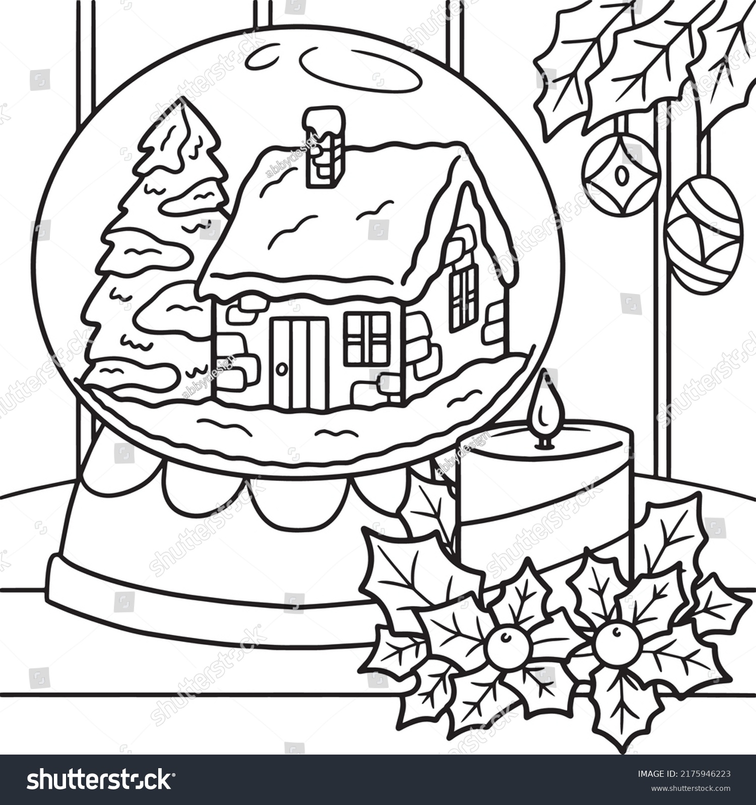 Christmas snowball coloring page kids stock vector royalty free