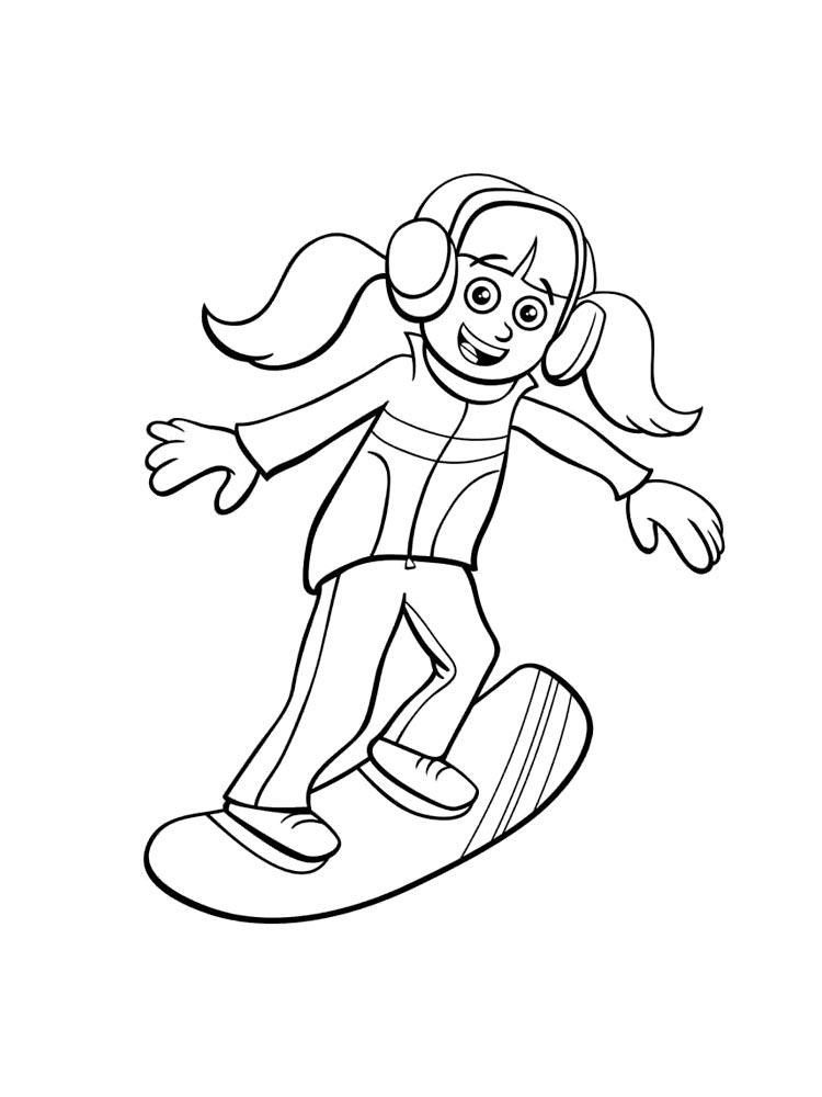 Snowboarding coloring pages
