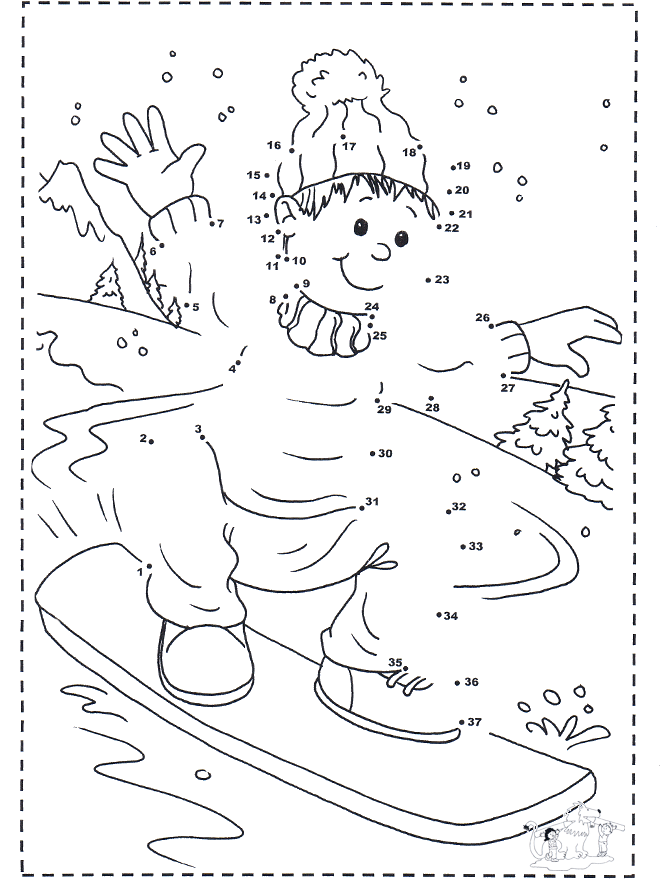 Numberdrawing snowboard