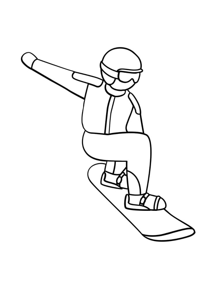 Snowboarding coloring pages