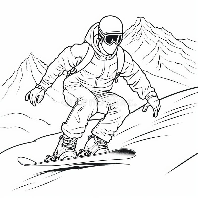 Coloring pages skiing stock illustrations â coloring pages skiing stock illustrations vectors clipart