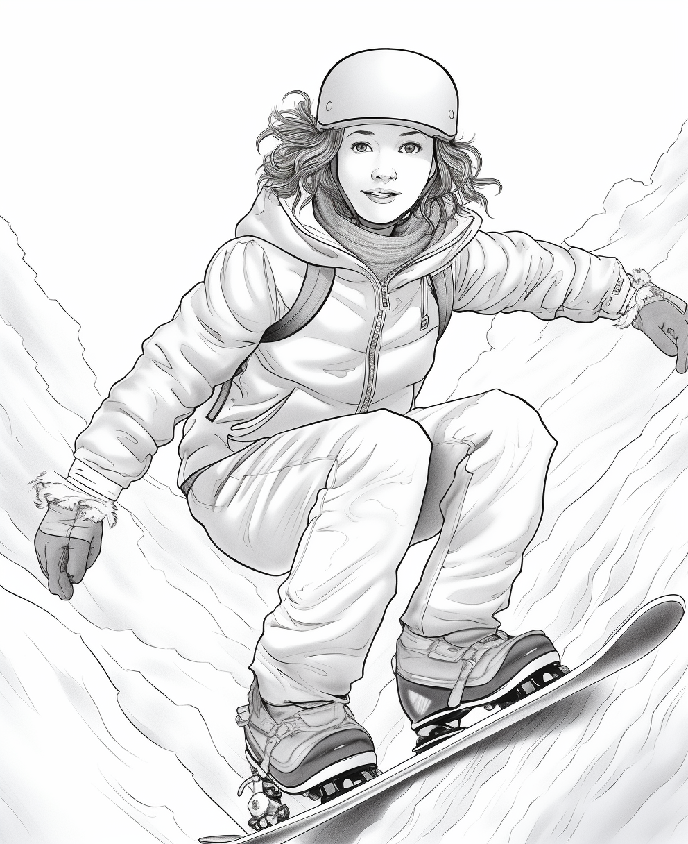 Girl on a snowboard coloring page for kids years old coloring pages ñðñððµñðñðññ
