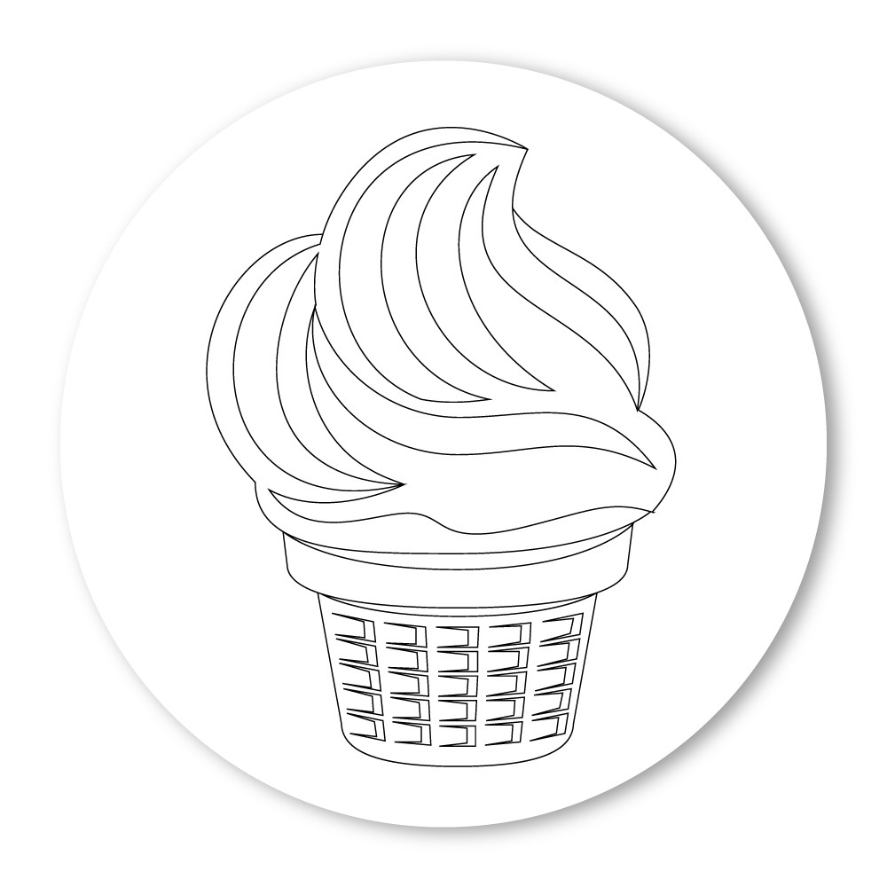 Emoji one coloring wall graphic circle ice cream