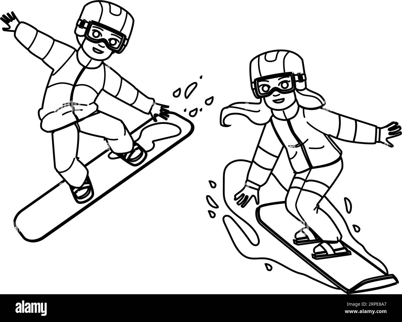 Snowboarder kid cut out stock images pictures