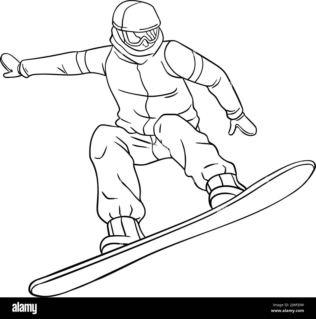 Recreational snowboarding stock vector images
