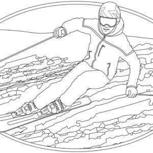 Skiing coloring pages printable for free download