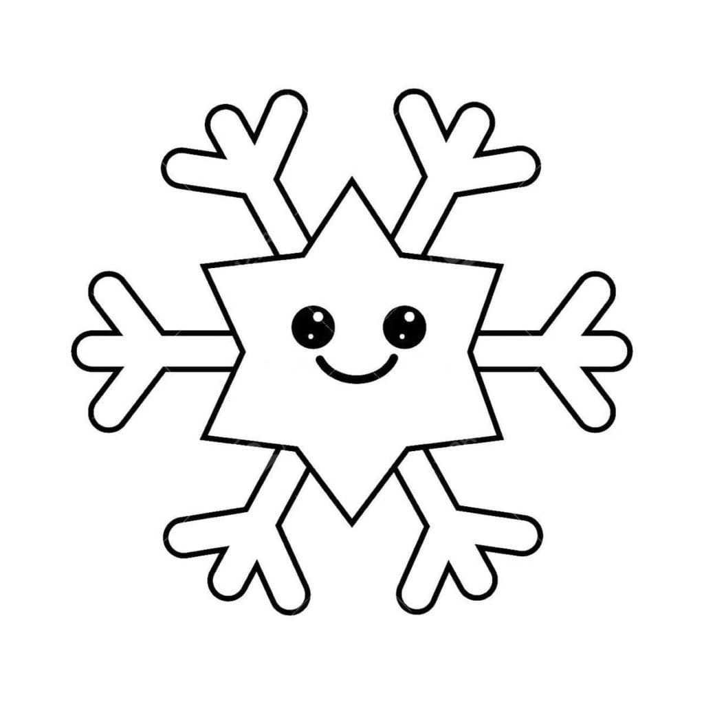 Cute snowflake coloring page