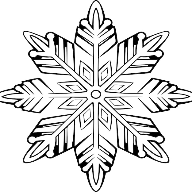 Premium vector snowflake coloring pages for kids