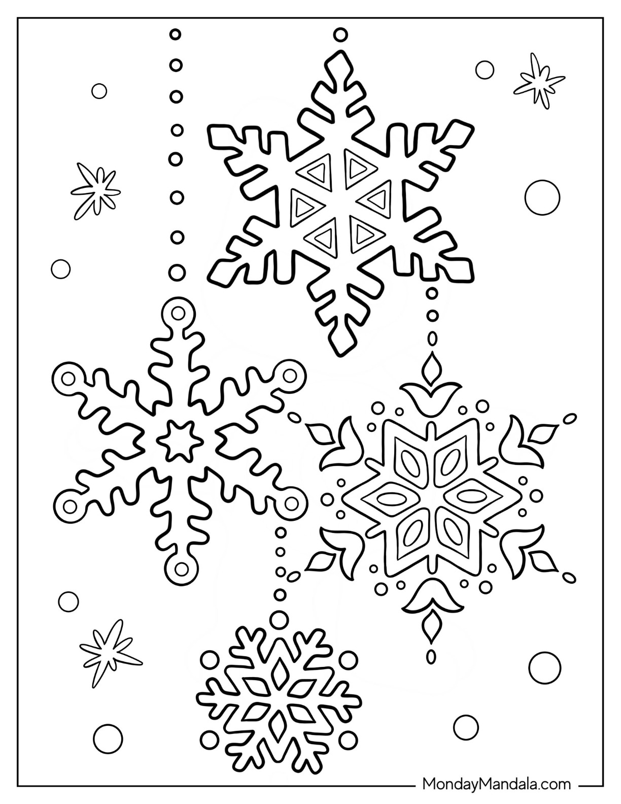 Snowflake coloring pages free pdf printables