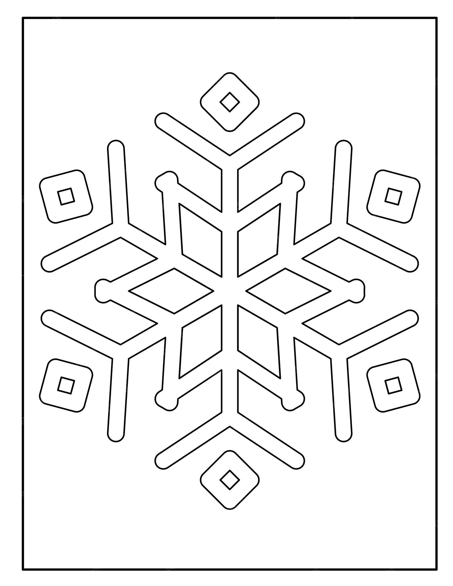 Premium vector beautiful snowflake coloring pages for kids