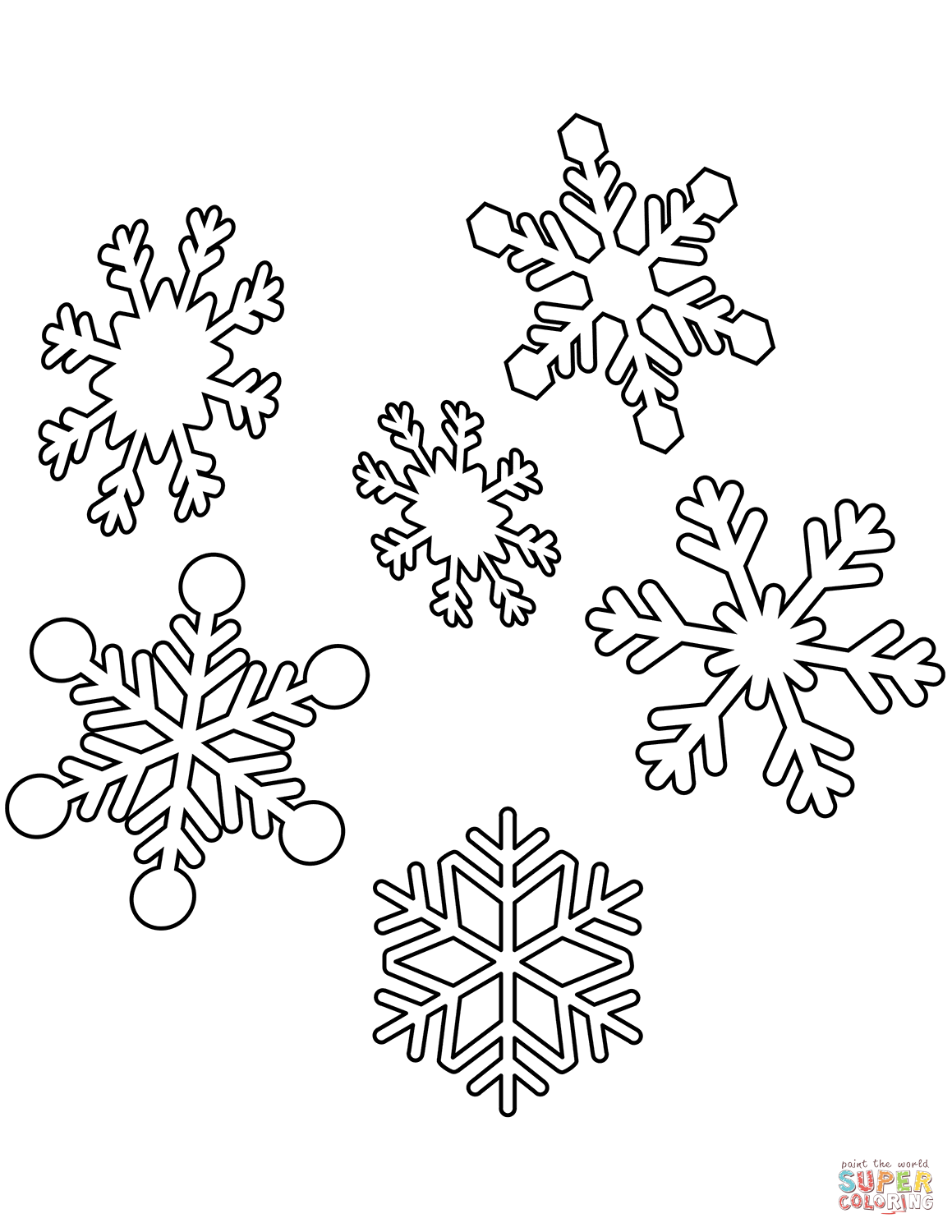 Snowflakes coloring page free printable coloring pages