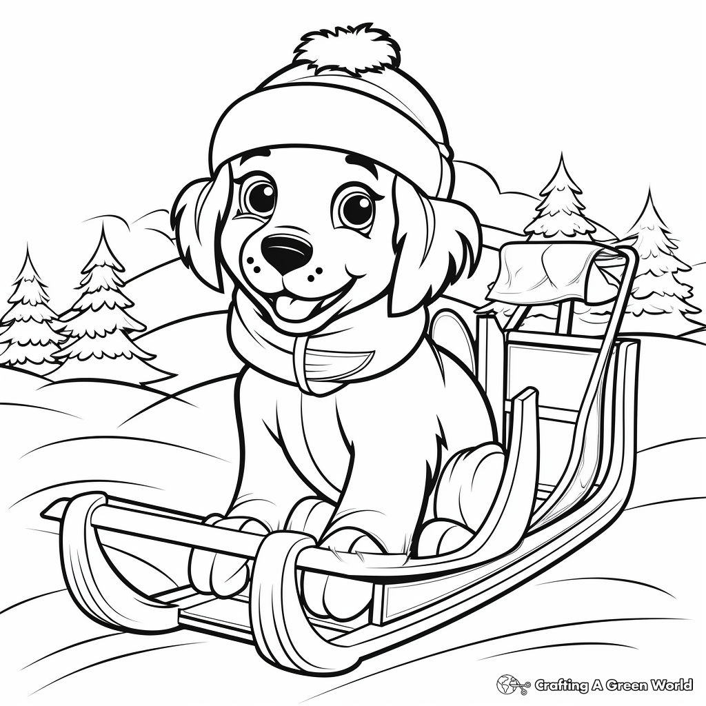 Christmas dog coloring pages