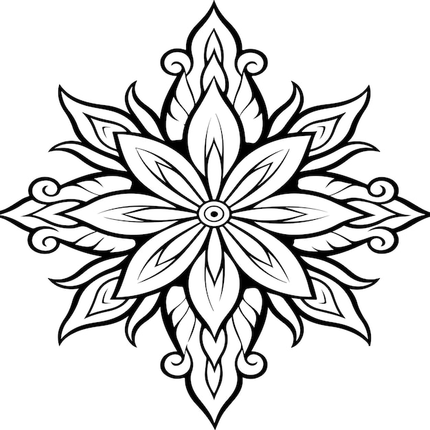Premium vector snowflake coloring pages for kids
