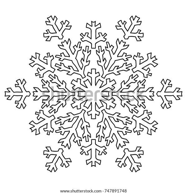 Delicate snowflake adult coloring book page stock vector royalty free