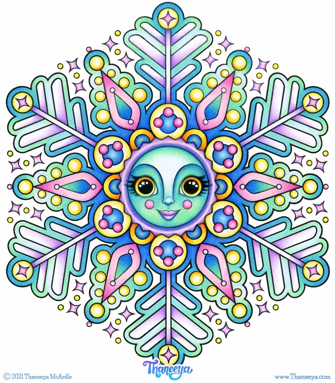 Cute snowflake coloring pages