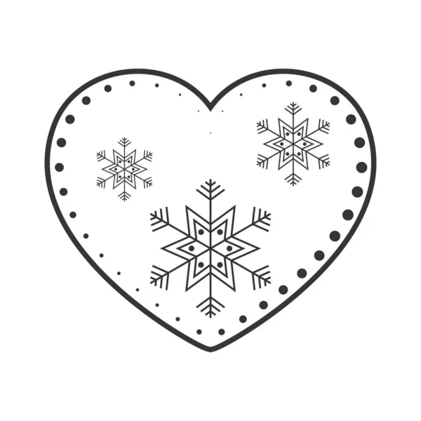 Heart with snowflakes vector images