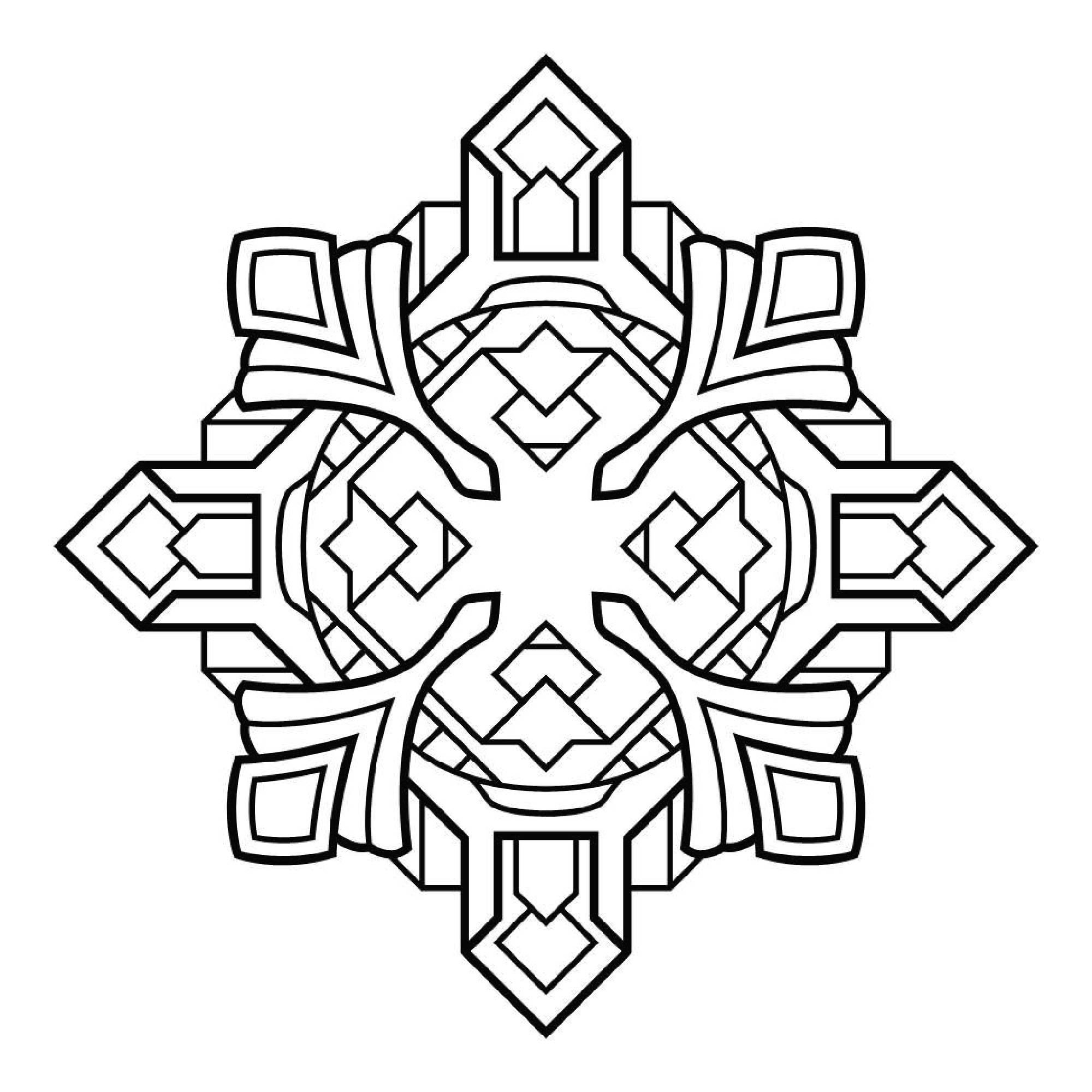 Snowflake mandala coloring pages instant download
