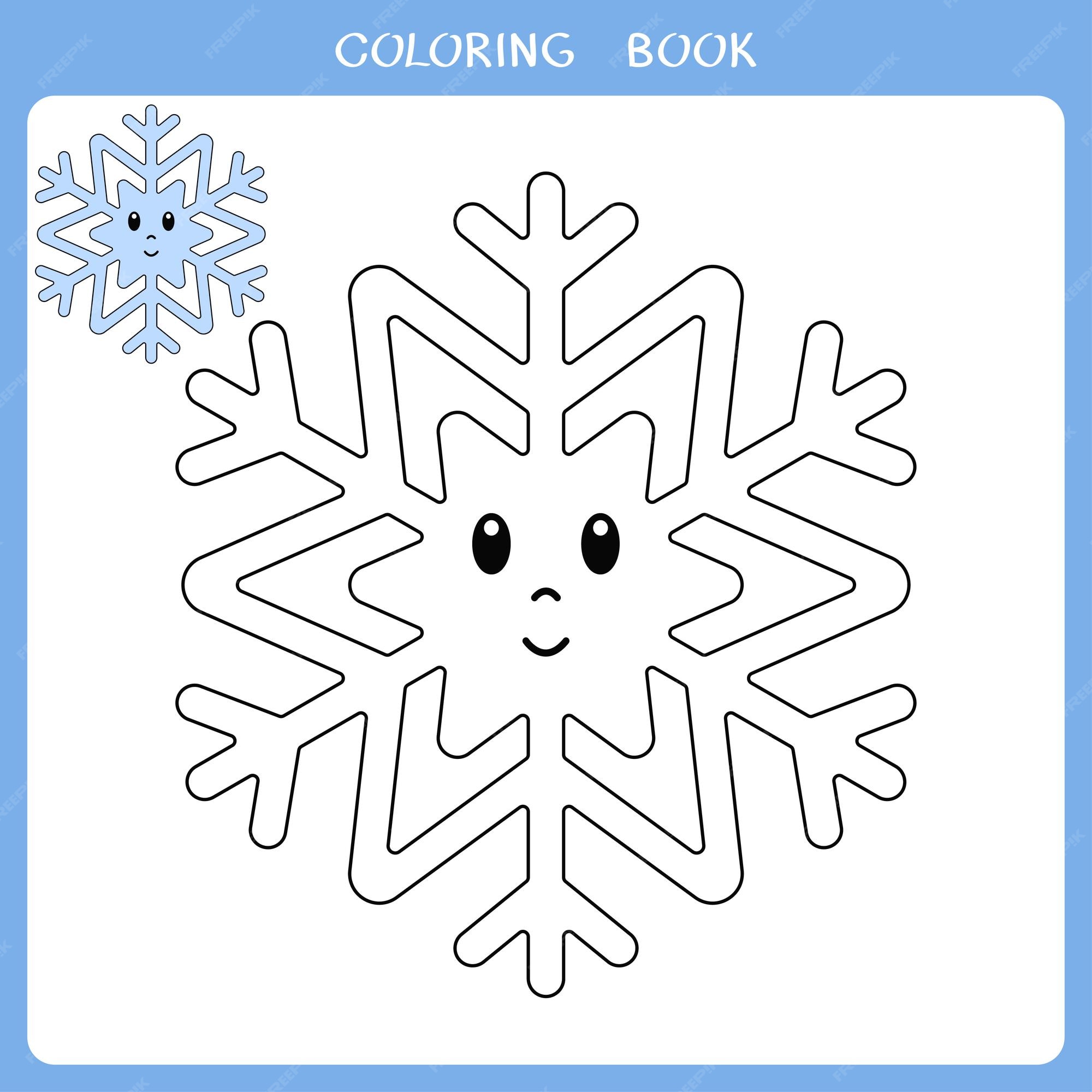 Premium vector vector illustration of cute snowflake for coloring book