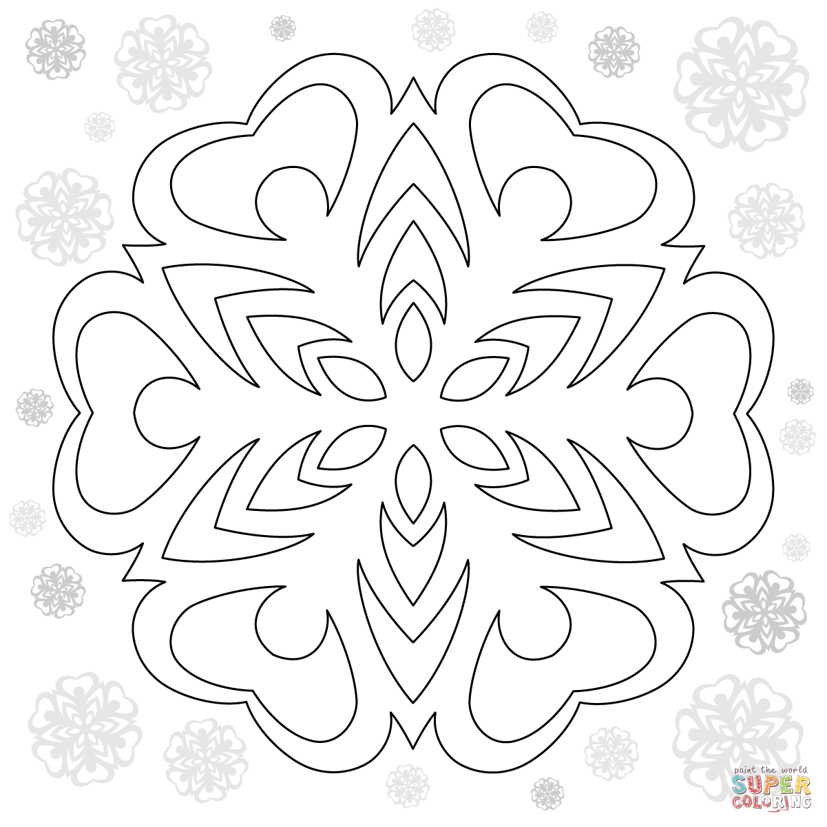 Snowflake coloring page free printable coloring pages
