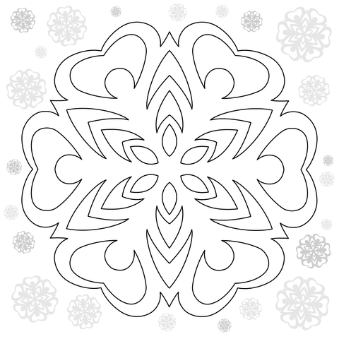 Snowflake coloring page free printable coloring pages