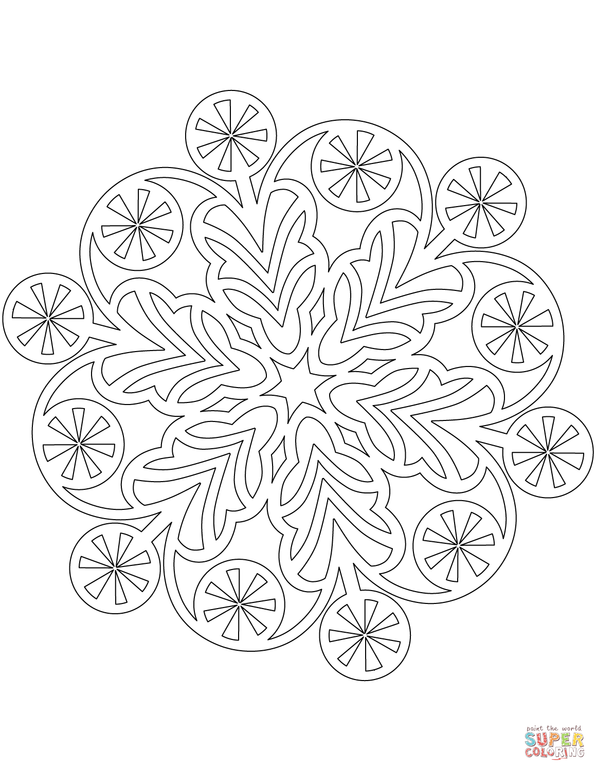 Snowflake with lollipops coloring page free printable coloring pages