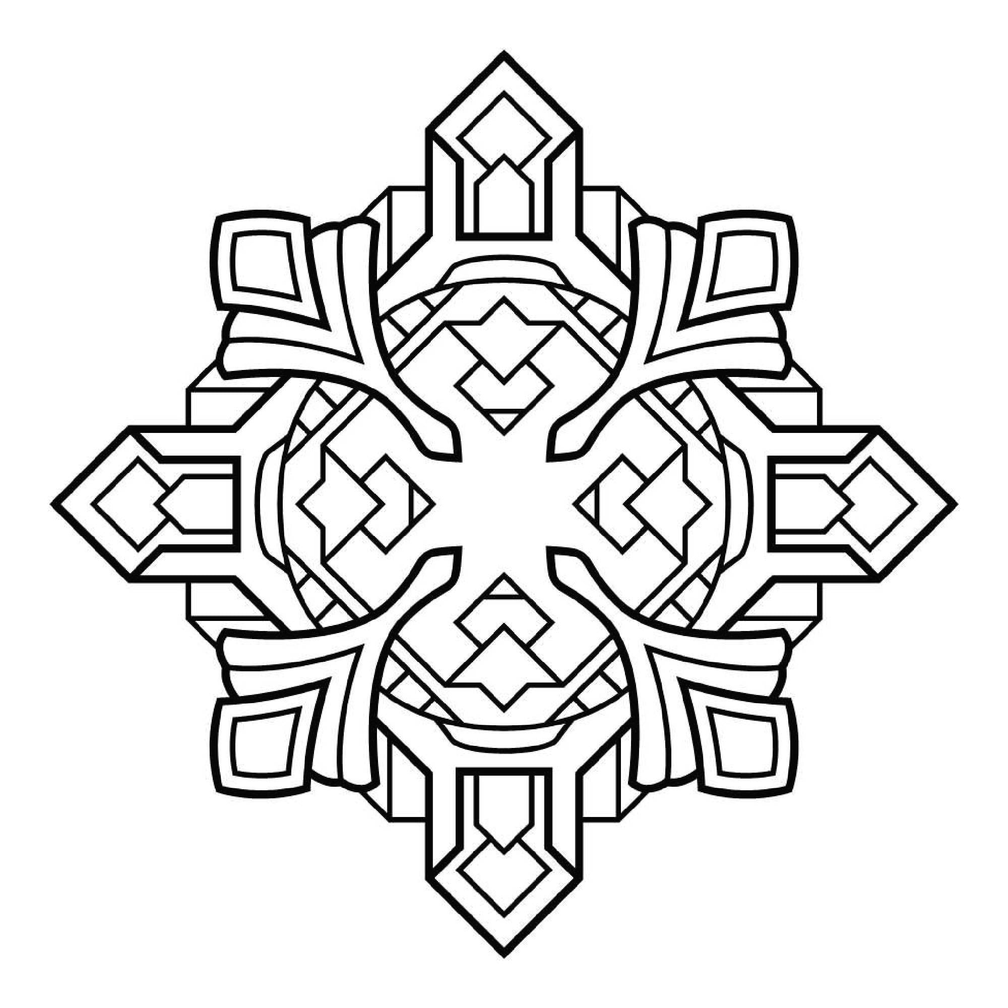 Snowflake mandala coloring pages instant download