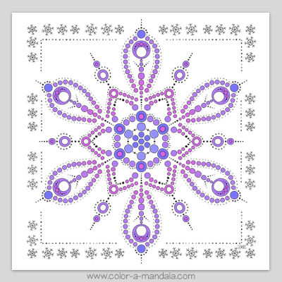 Snowflake dot mandala coloring page m