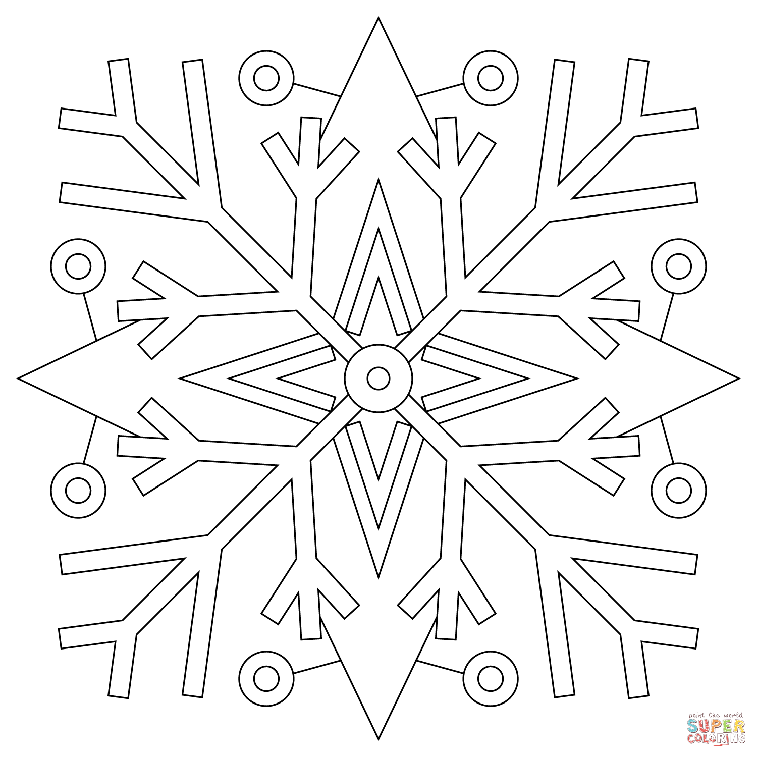 Snowflakes mandala coloring page free printable coloring pages
