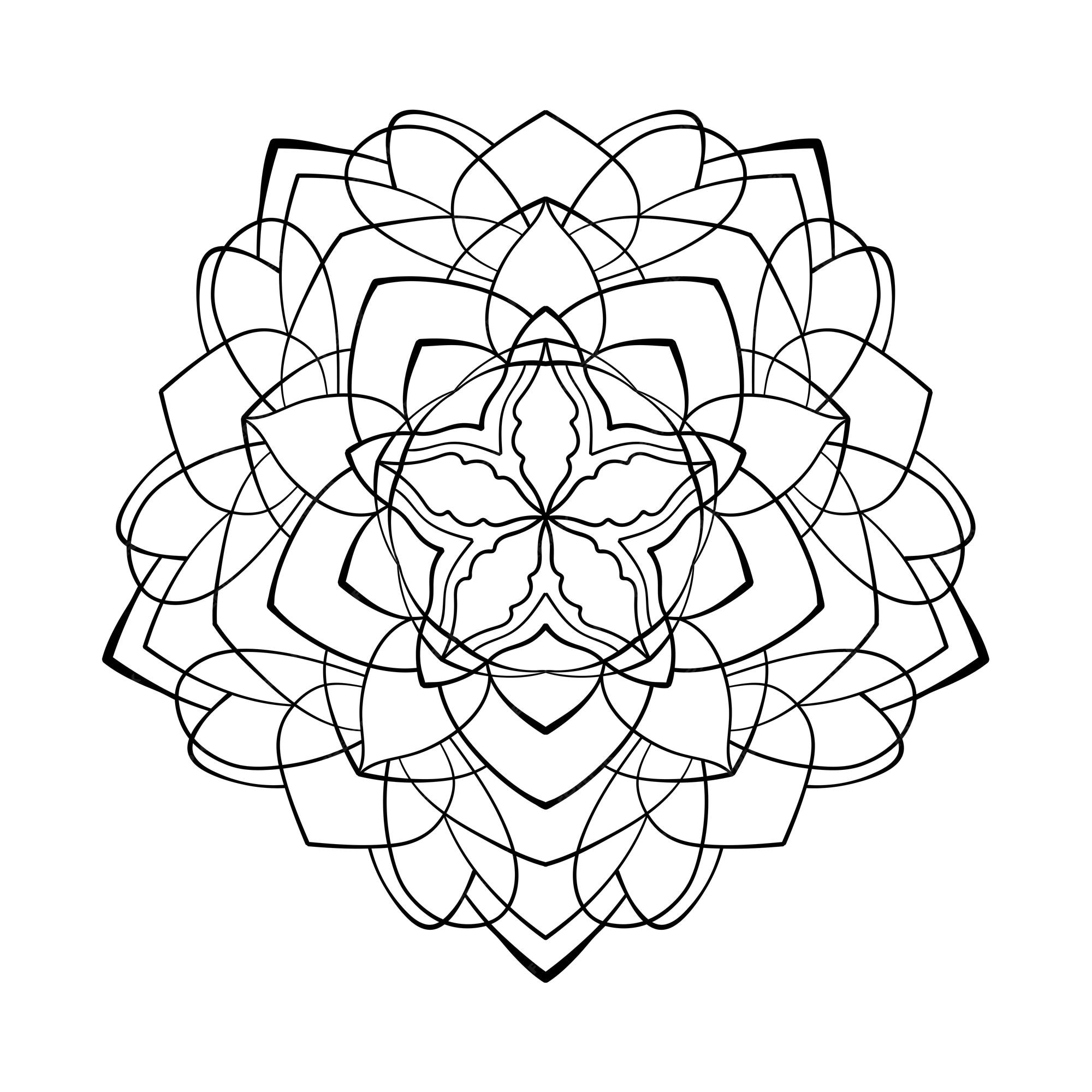 Premium vector mandala ethnic round pattern decorative background in circle stylized snowflake coloring book page