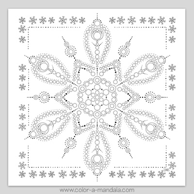 Snowflake dot mandala coloring page m